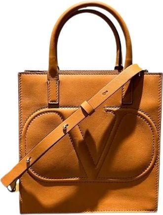 Valentino Pre-owned Mini Bags, female, Orange, Size: ONE SIZE Pre-owned Garavani Leather Handbag