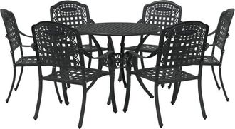 vidaXL Set of 4 Black Cast Aluminium Large Lightweight Garden Table vidaXL