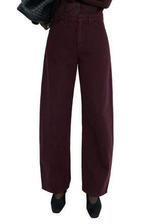 Mango Mid Rise Balloon Jeans in Wine at Nordstrom, Size 10