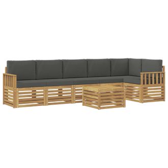 vidaXL Conjunto De Sof&aacute;s De Exterior 7 Pcs Blanco Y Antracita Vidaxl