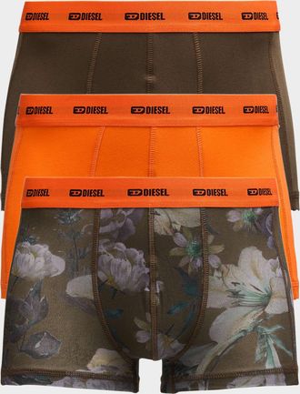 Diesel Mens Damien Multi-Pattern 3-Pack Boxer Briefs