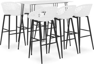 vidaXL 7 Piece Bar Set White vidaXL