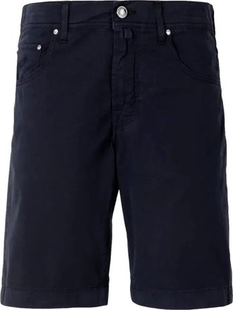 Jacob Cohen Bermudas 5 bolsillos - Heren - Korte Broeken - Blauw - W38 - Katoen - Korte Broeken