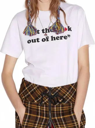 Dsquared2 Womens Gtfo Slogan T-Shirt In White