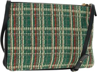 Celine Pre-owned Cross Body Bags, female, Green, Size: ONE SIZE Pre-owned Canvas Cross Body Bag