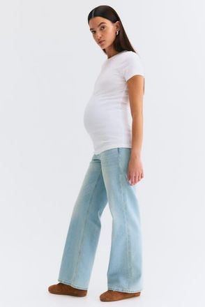 H&M Mama Straight Jeans in Light Denim Blue at Nordstrom, Size X-Large