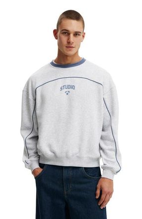 Cotton On Mens Box Fit Graphic Crew Sweater in Grey Marle Studiio 91 at Nordstrom, Size Xx-Large