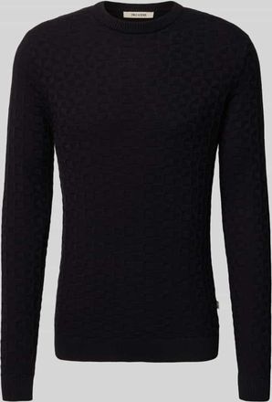 Only & Sons Regular Fit Strickpullover mit Strukturmuster Modell KALLE in Black, Größe XXL