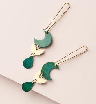 Matr Boomie Rajani Moon Phase Teal Drop Earrings at Nordstrom