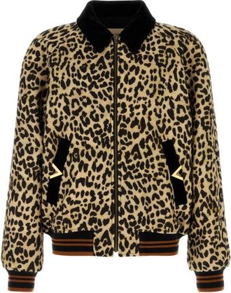 Valentino Garavani Bomberjack in Wollen Draperie - Heren - Bomber jackets - Veelkleurig - XL - Wol - Jassen