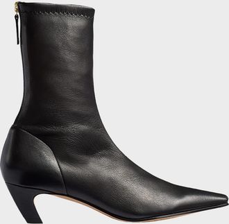 Khaite Arizona Leather Ankle Boots