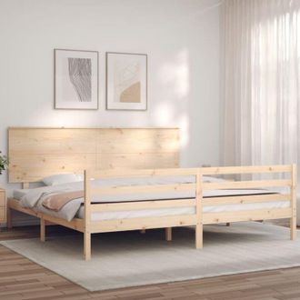 vidaXL Estructura De Cama De Matrimonio Con Cabecero Madera Maciza Vidaxl