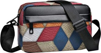 Generic Tejesa Pu Leather Men Waist Packs Business Crossbody Bags for Male Fashion Travel Storage Phone Shoulder Bags Clutch Bag Rhombus