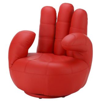 Vente-Unique Vente-unique - Poltrona a forma di mano girevole in similpelle Rosso - catchy