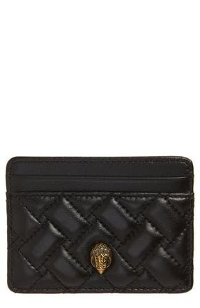 Kurt Geiger Quilted Leather Card Holder in Black at Nordstrom Rack