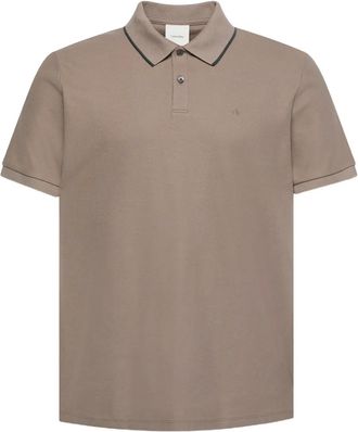 Calvin Klein contrast-trim polo shirt - men - Fabric - L - Neutrals