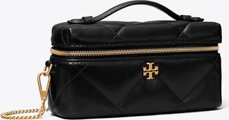 Tory Burch Womens Kira Diamond Quilt Charm East-West Vanity Case, One Size