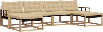 vidaXL Conjunto De Sof&aacute;s De Exterior 6 Uds. Y Beige Vidaxl