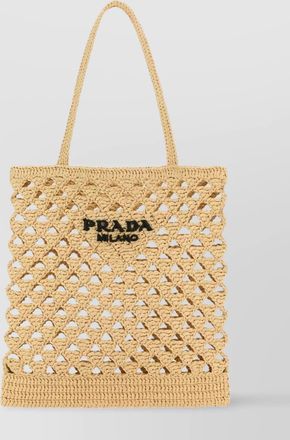 Prada dual handle woven bag