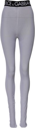 Dolce & Gabbana Grijze DG Logo Leggings Broek - Dames - Leggings - Grijs - S - Broeken