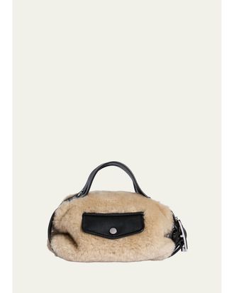 Simone Rocha Mini Leather-Trim Faux Fur Shoulder Bag