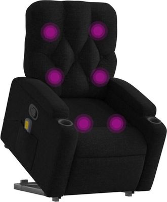 vidaXL Vidaxl - Sill&oacute;n Reclinable De Masaje Elevable Tela Negro
