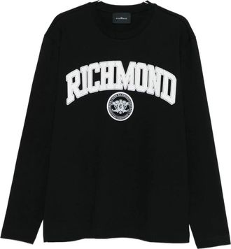 John Richmond Tops, Heren, Zwart, XL, Zwarte T-shirts en Polos