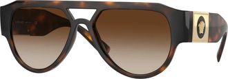 Versace Medusa Stud Zonnebril - Heren - Zonnebrillen - Bruin - 57 MM - Accessoires