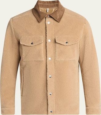 Moncler Mens Corduroy-Collar Boucle Shirt Jacket