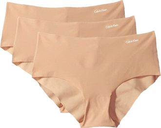 Calvin Klein Womens 3-Pack Invisibles Hipster Panty In Light Caramel