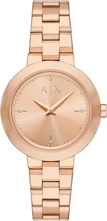 A|X Armani Exchange Quartz Crystal Rose Gold Dial Watch AX5177
