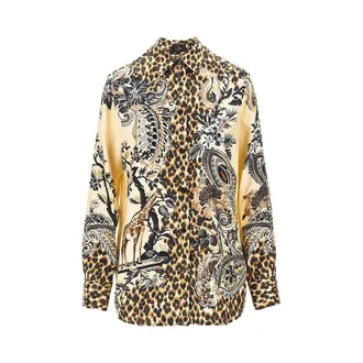 Etro Animalier Paisley silk twill shirt Woman 42