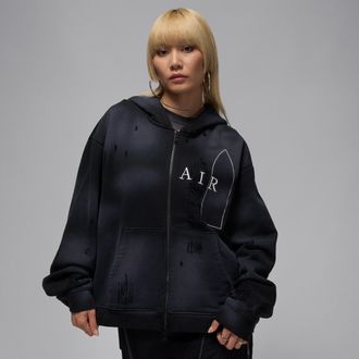 Nike Jordan Womens Jordan x T&eacute;la Full-Zip Hoodie in Black | IB0939-010