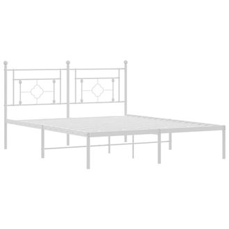 Berkfield Home Metal Bed Frame with Headboard White 160x200 cm