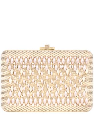 Judith Leiber Slim Slide Pearl Lace Clutch
