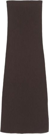 Max Mara Maxi Ribgebreide Rok - Dames - Midirokken - Bruin - XS - Polyester - Rokken