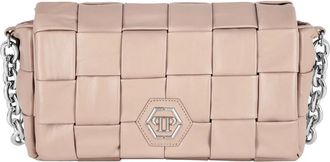 Philipp Plein Shoulder Bag Hexagon - Dames - Schoudertassen - Beige - ONE Size - Leer - Tassen