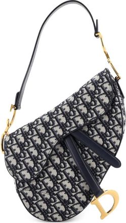Dior Saddle Handbag with Strap Oblique Canvas Medium shoulder bag - Blauw
