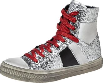 Amiri Multicolor Glitter And Leather High Top Sneakers