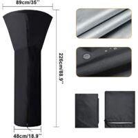 OEM Funda Para Calentador De Patio, Funda Redonda Impermeable Negra Para Calentador De Exterior, Protector Para Calentador De Patio, 226x89x48 Cm, Superma