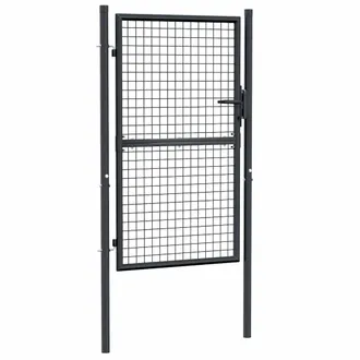 vidaXL Puerta De Jard&iacute;n De Malla De Acero Galvanizado, 100 X 150 Cm, Gris Vidaxl