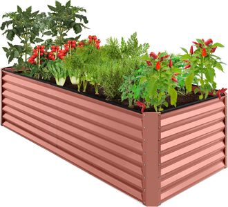 Best Choice Products 8x4x2ft Outdoor Metal Raised Garden Bed for Vegetables Flowers Herbs