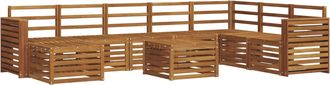 vidaXL Conjunto De Sof&aacute;s De Exterior 9 Uds. Natural Vidaxl