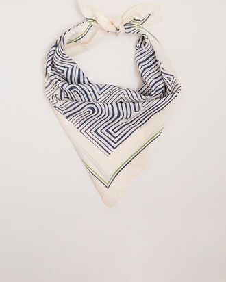 Phase Eight Printed Satin-Finish Scarf in Cream at Nordstrom