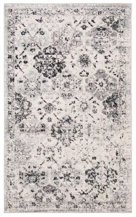 Safavieh Alfombra tradicional de polipropileno plata/gris, 122 x 183 cm
