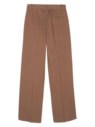 Circolo 1901 Piqu&eacute; Weave Cotton Blend Trousers - Chocolate Brown