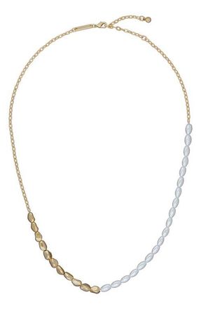 Ted Baker Ilenie Imitation Pearl Necklace in Gold Tone/Pearl at Nordstrom