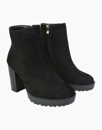 XY London Womens XY London Womens/Ladies Cole Platform Heel Ankle Boots - Black - Size: 7