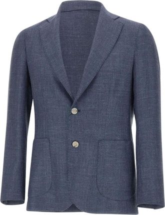 Barba Easy J Mono Blazer - Heren - Jassen - Blauw - Maat: M Linnen