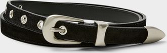 Le 31 Mens Metallic eyelet suede skinny belt Imported from Seoul